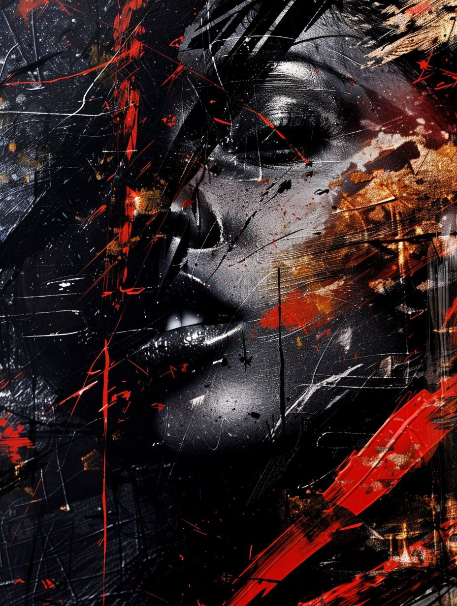 Dark Abstract Crimson Portraits - Image 2