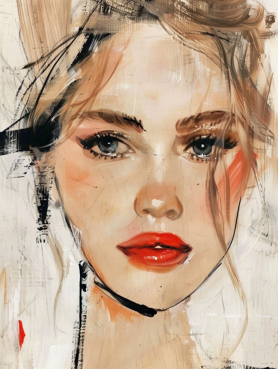 Ethereal Brushstroke Portrait - Image 1