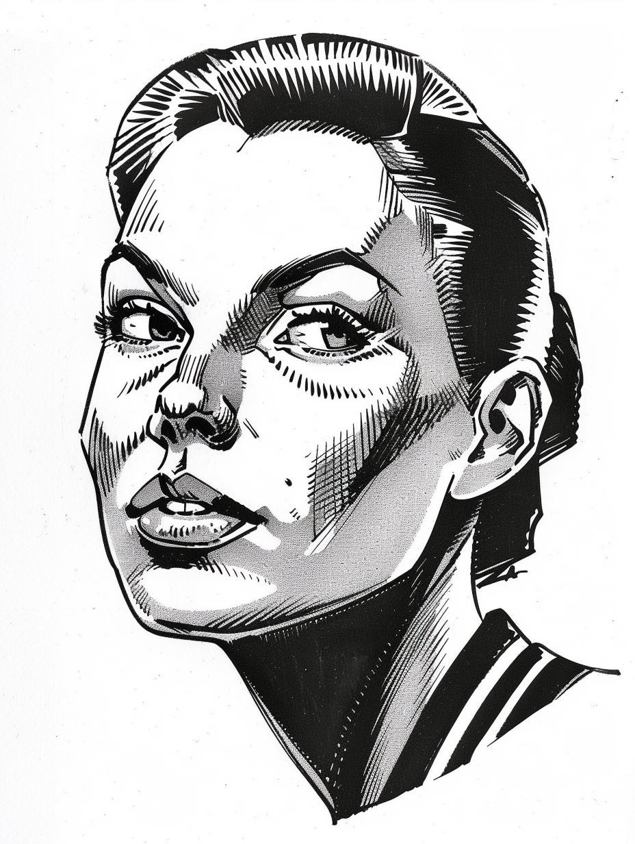 High Contrast Ink Portrait Studies - Image 1