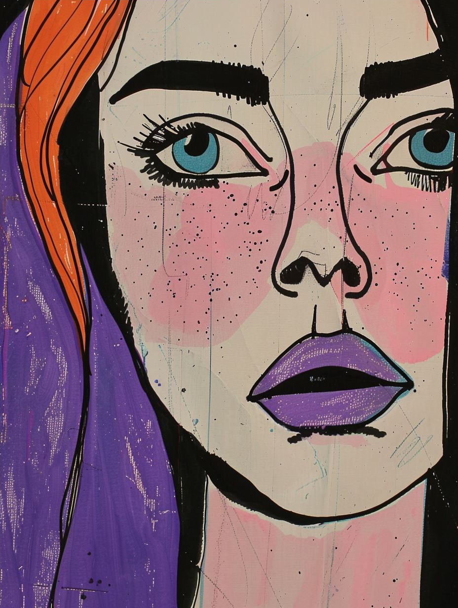 Abstract Purple Portrait Study - Image 4