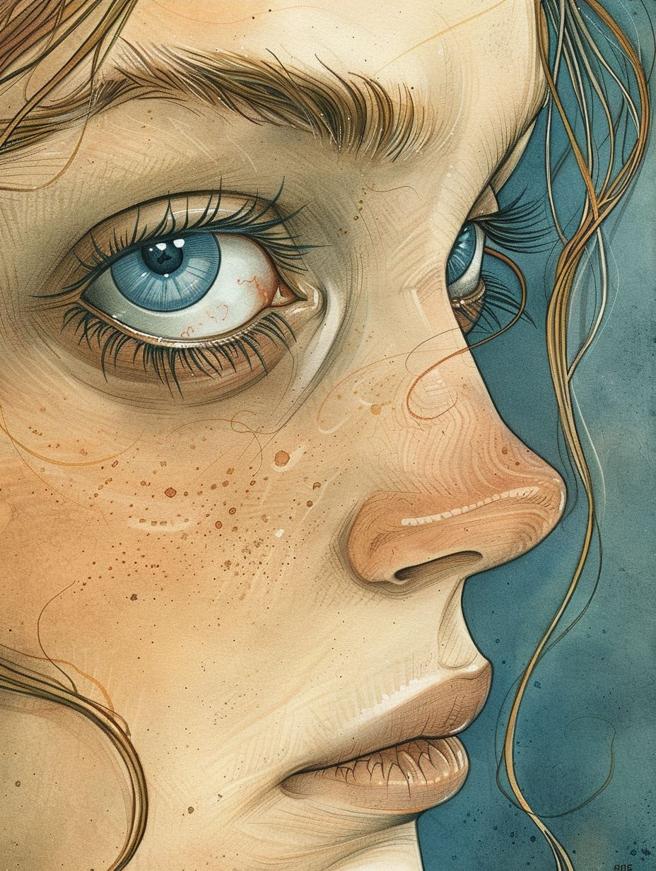 Ethereal Gaze: Freckled Portrait Studies - Image 3