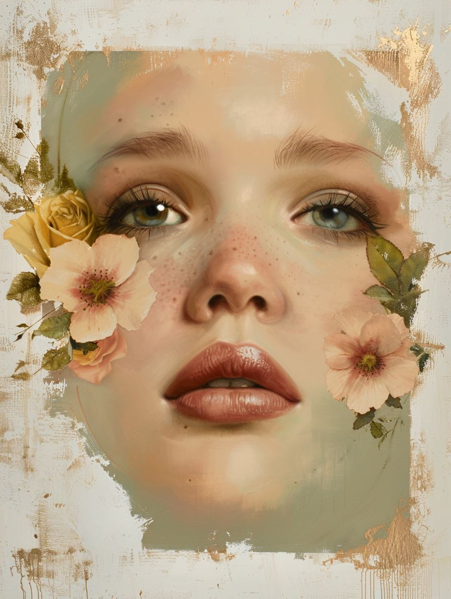 Ethereal Gilded Portrait Fragment - Image 4