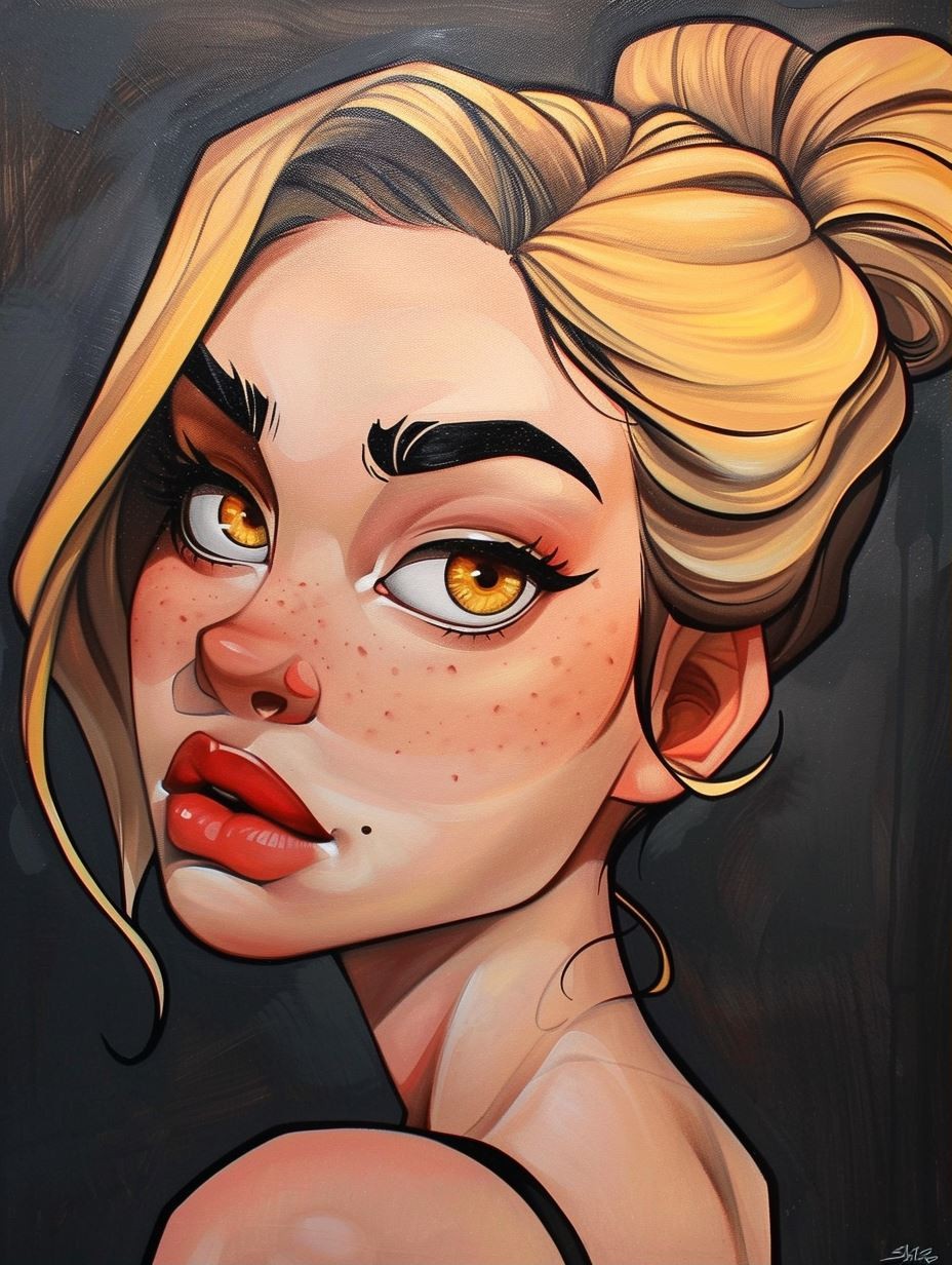 Golden Gaze Stylized Portrait
