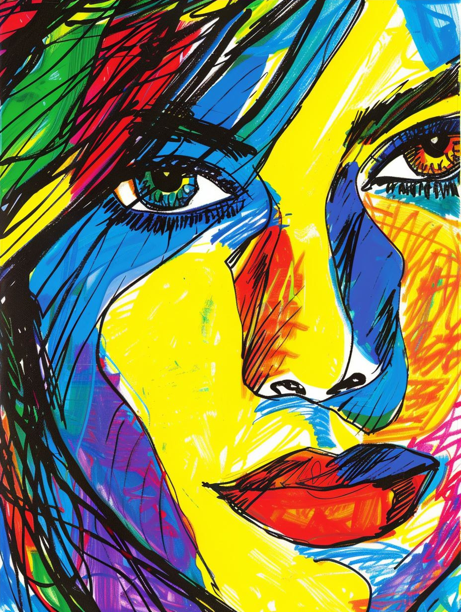 Neon Prism Portrait Art - Image 4