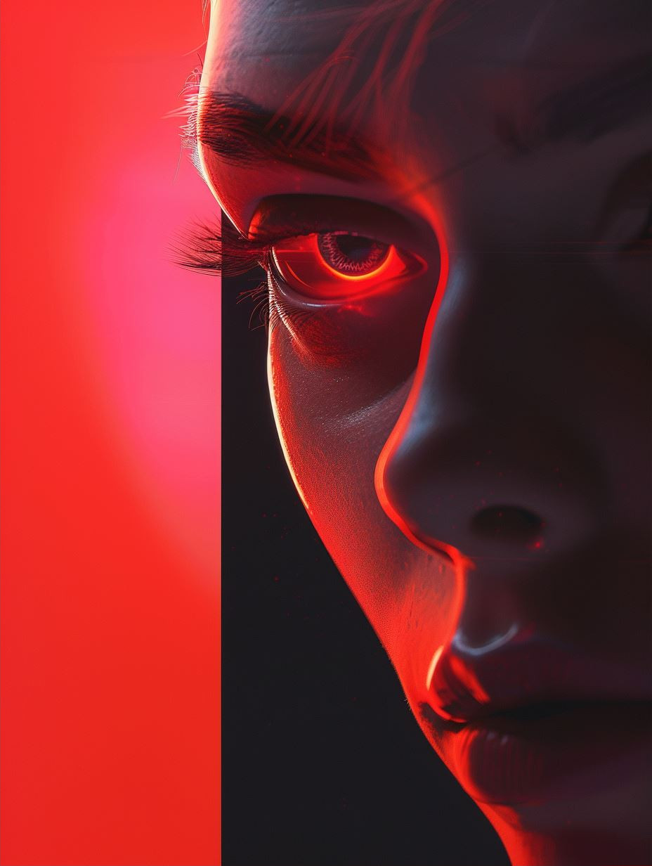 Crimson Neon Cyberpunk Portraits - Image 2