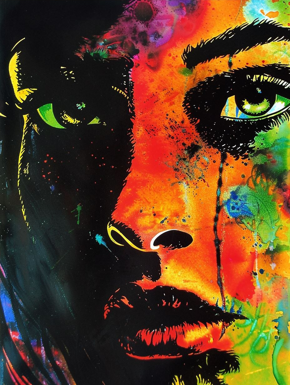 Neon Psychedelic Pop Art Portrait - Image 4
