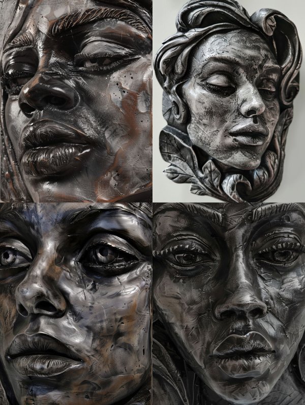 Molten Obsidian Sculpted Portrait