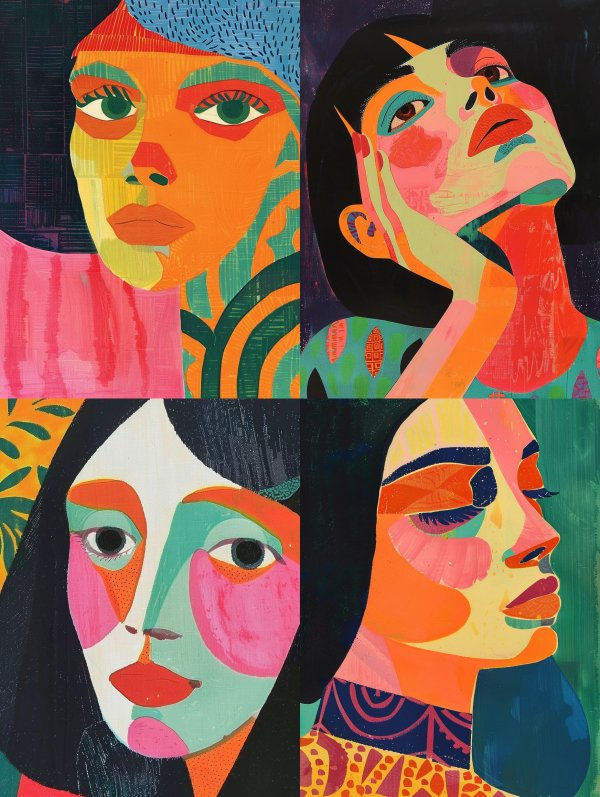 Vibrant Modernist Portrait Collage