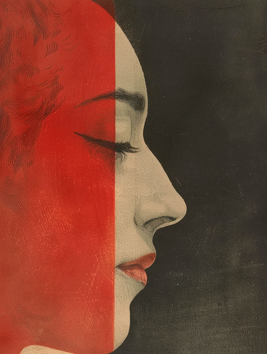 Crimson Veil Profile Portrait - Image 3