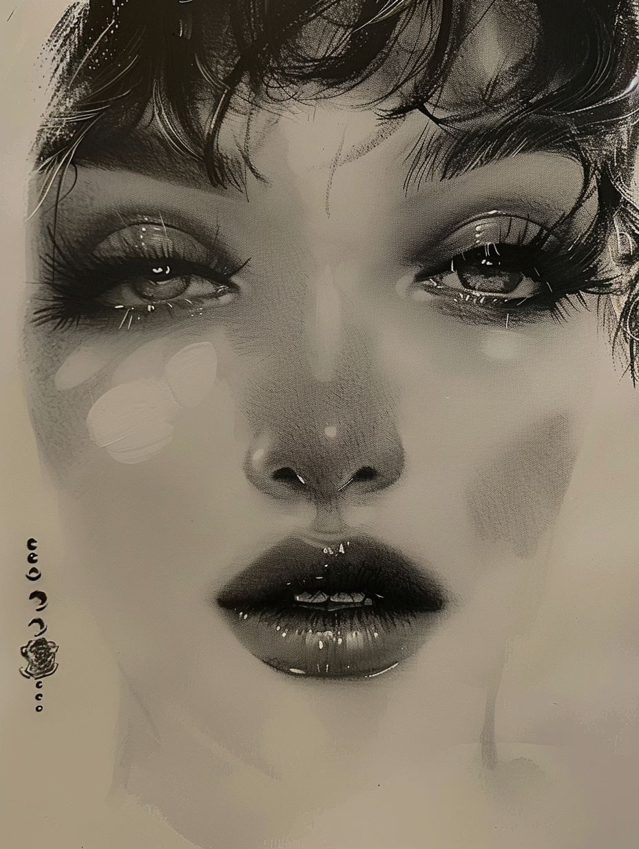 Moody Monochrome Noir Portrait - Image 4