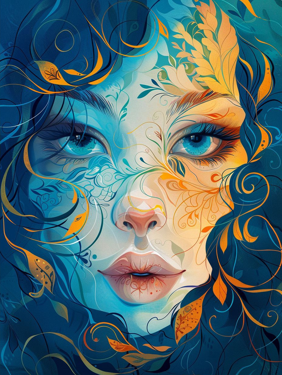 Azure Dreams: Surreal Female Portraits - Image 2