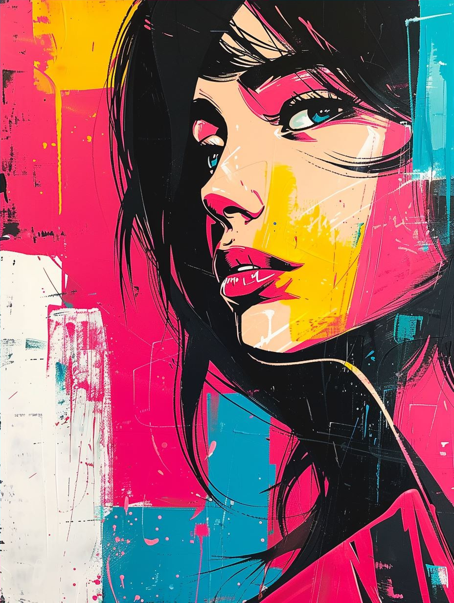 Neon Visions: Pop Art Portrait Quad - Image 4