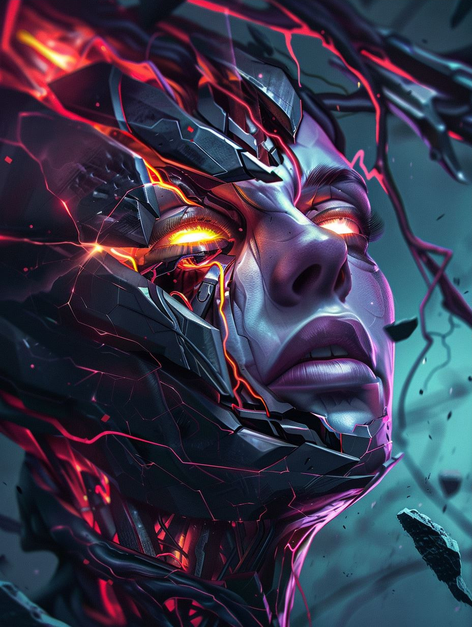 Neon Cybernetic Soul Portraits - Image 3