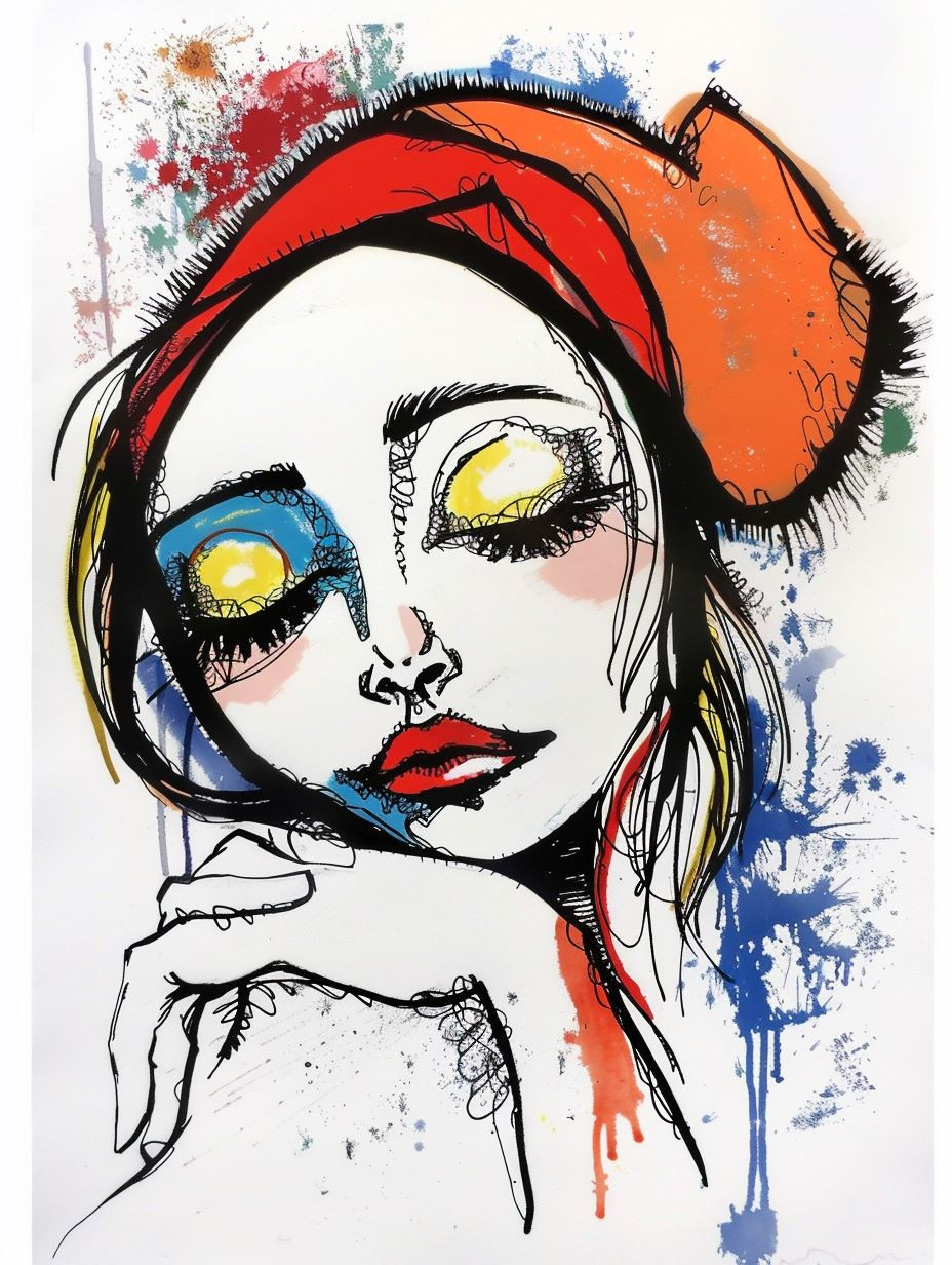 Expressive Ink and Watercolor Portraits - Image 4