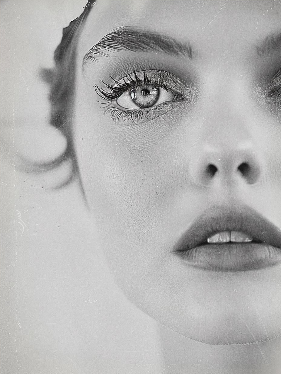 Ethereal Gaze: A Study in Monochrome - Image 4