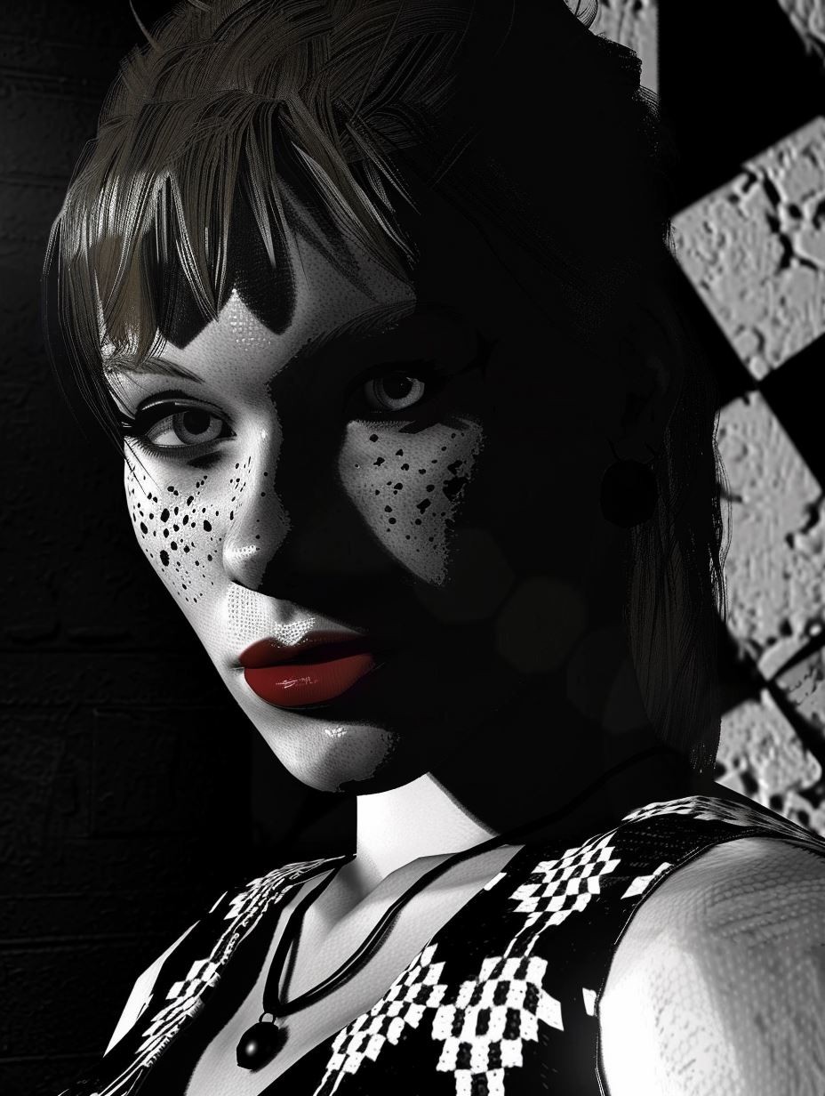 Dramatic Monochrome Shadow Portrait - Image 3