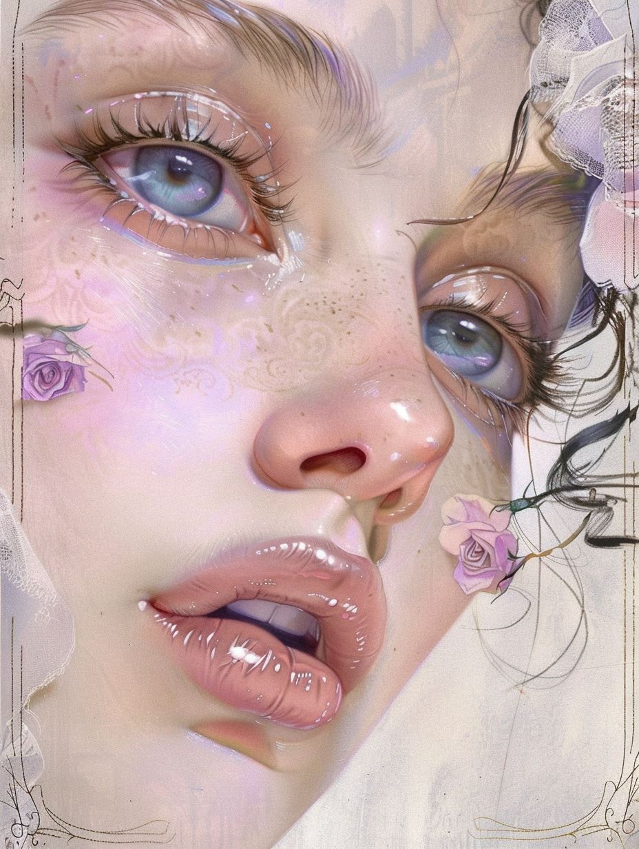 Ethereal Blooms and Dewy Gazes - Image 3