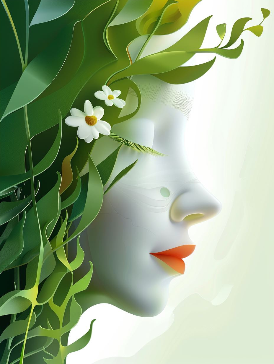 Abstract Fluid Portrait in Green - Image 4