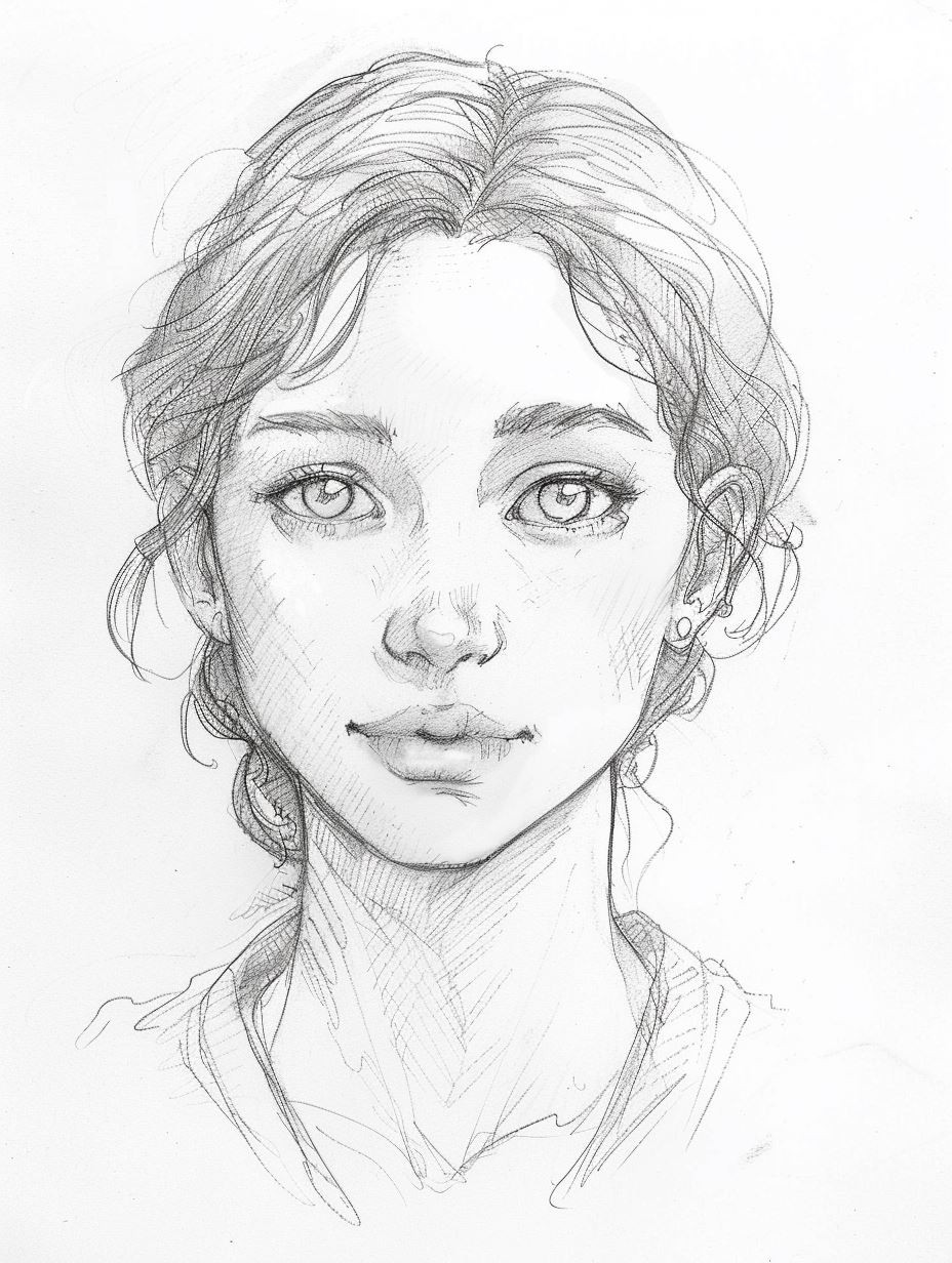 Ethereal Pencil Portraits of a Young Woman - Image 3