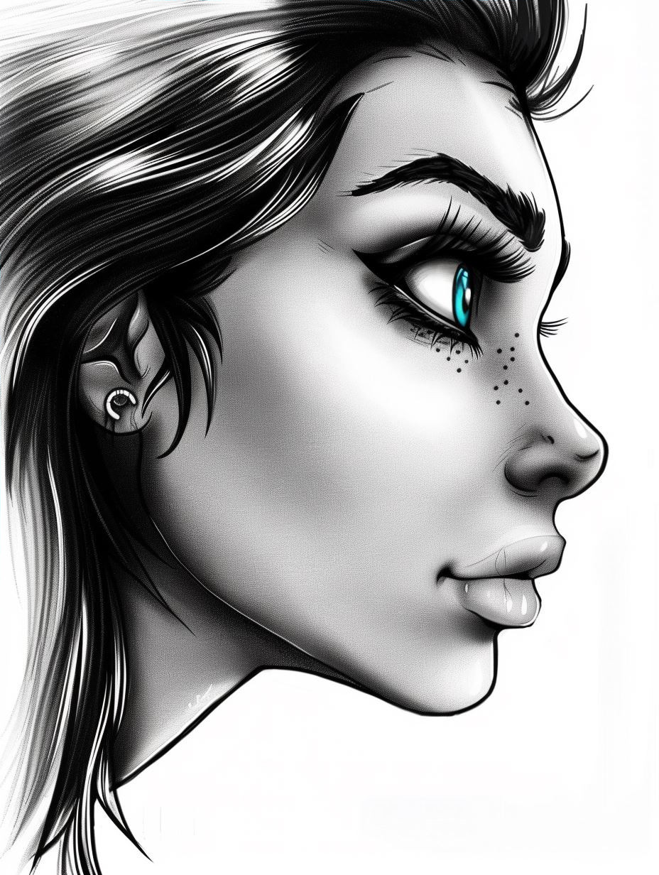 Azure Visions: Digital Portrait Studies - Image 4