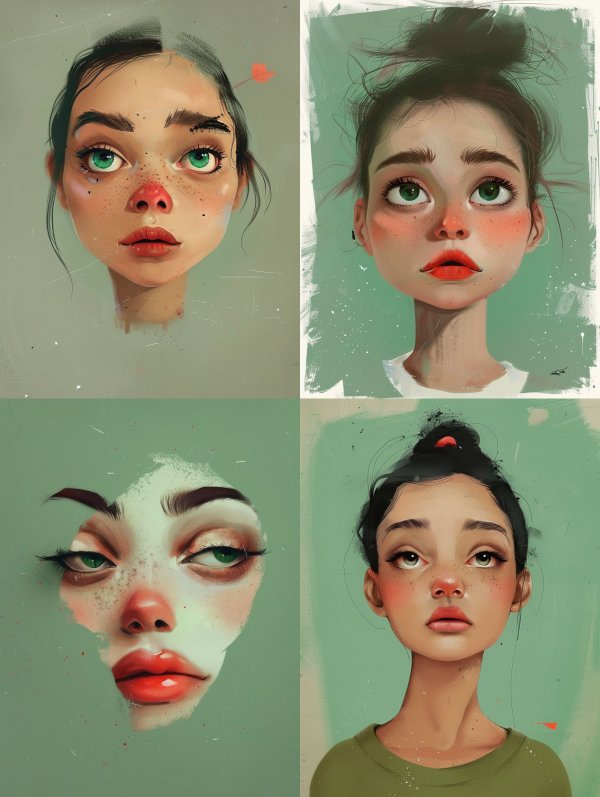 Ethereal Gazes: Digital Portrait Study