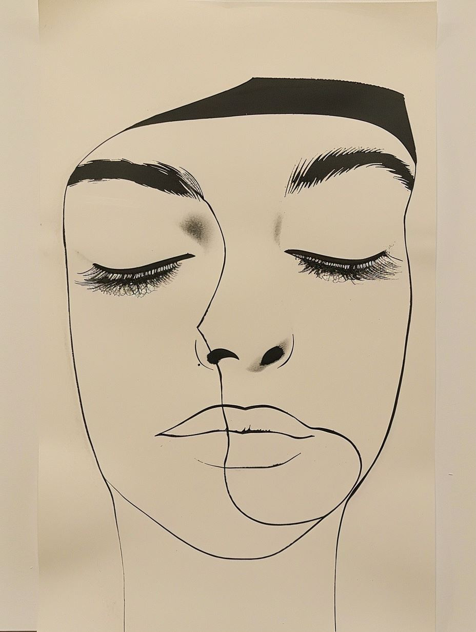 Minimalist Line Art Portraiture - Image 1