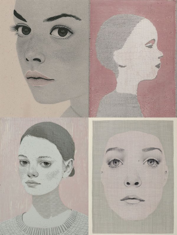 Fragmented Gazes in Monochrome