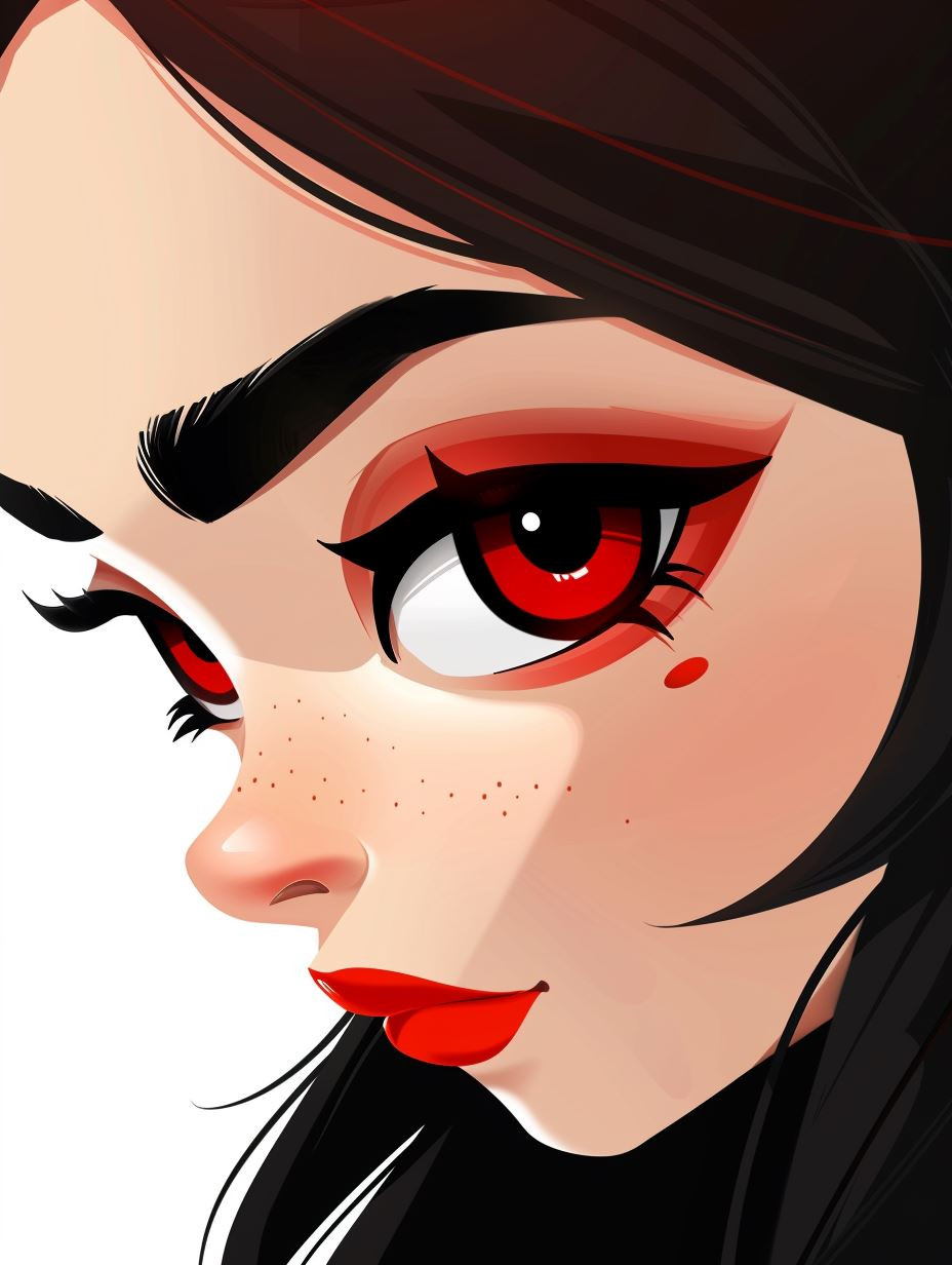 Crimson Gaze Shadow Portrait - Image 2