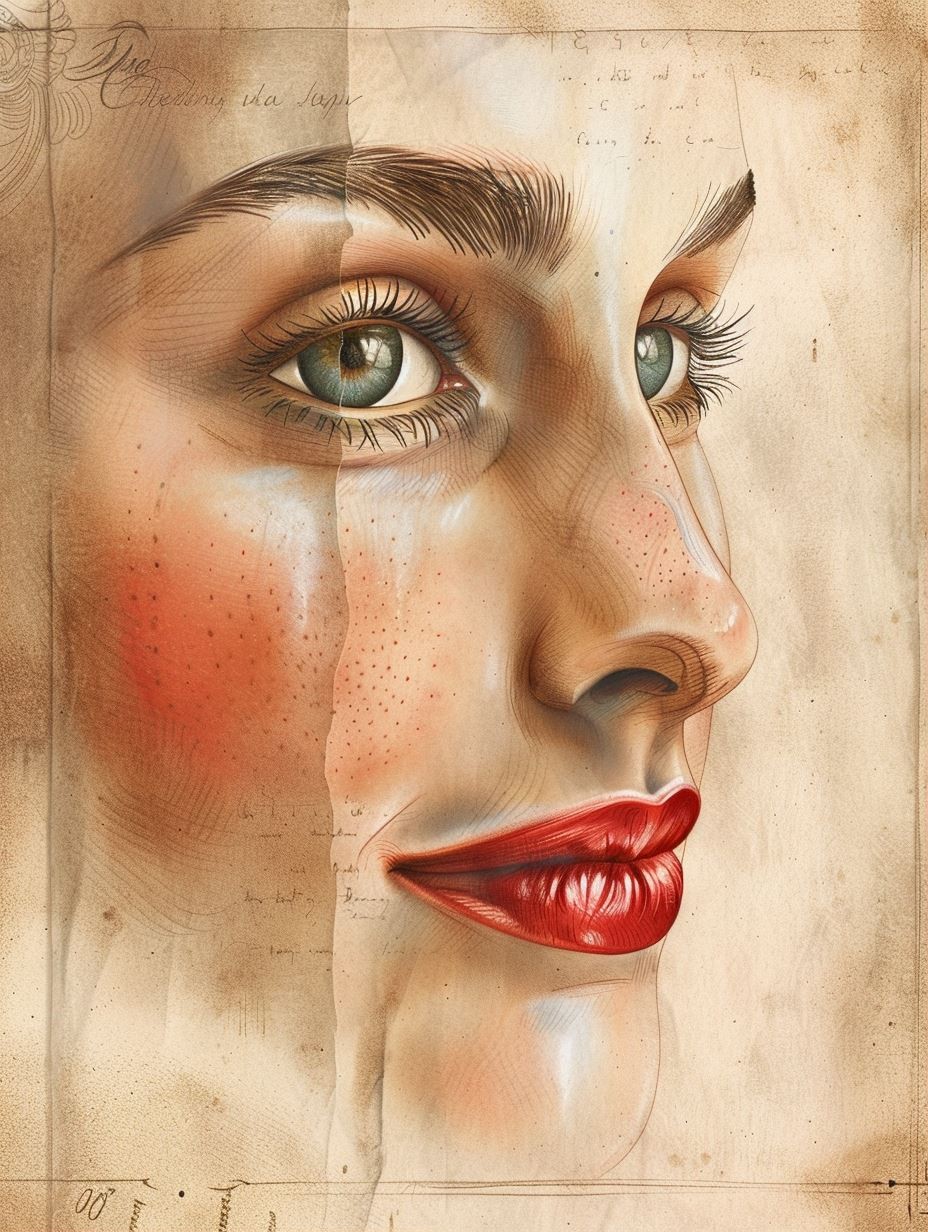 Vintage Parchment Portrait Study - Image 1