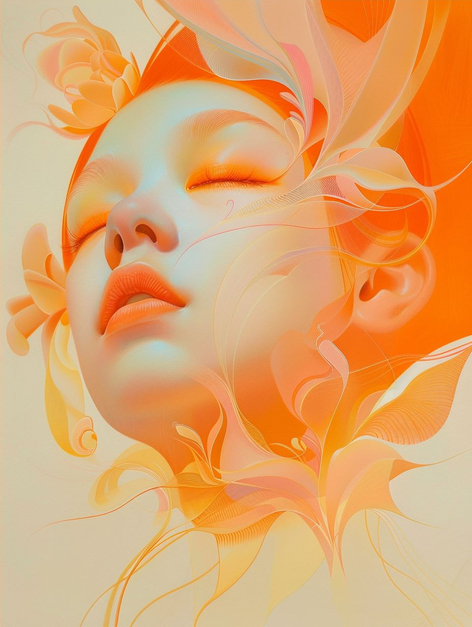 Ethereal Amber Floral Portraits - Image 4