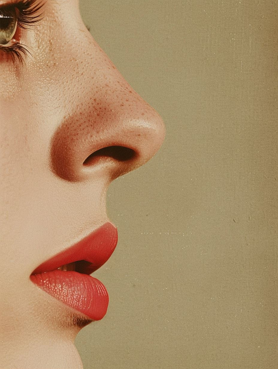 Fragmented Portraits in Crimson Hues - Image 1