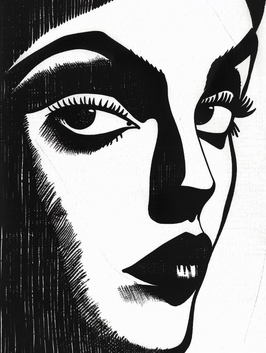 Abstract Noir Ink Portrait - Image 3