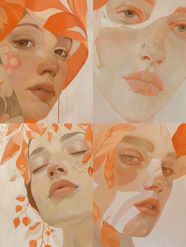 Ethereal Orange Portrait Studies
