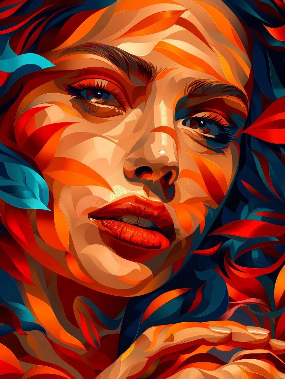 Autumnal Soul in Vibrant Layers - Image 1