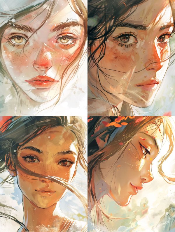 Ethereal Gazes: A Digital Portrait Study
