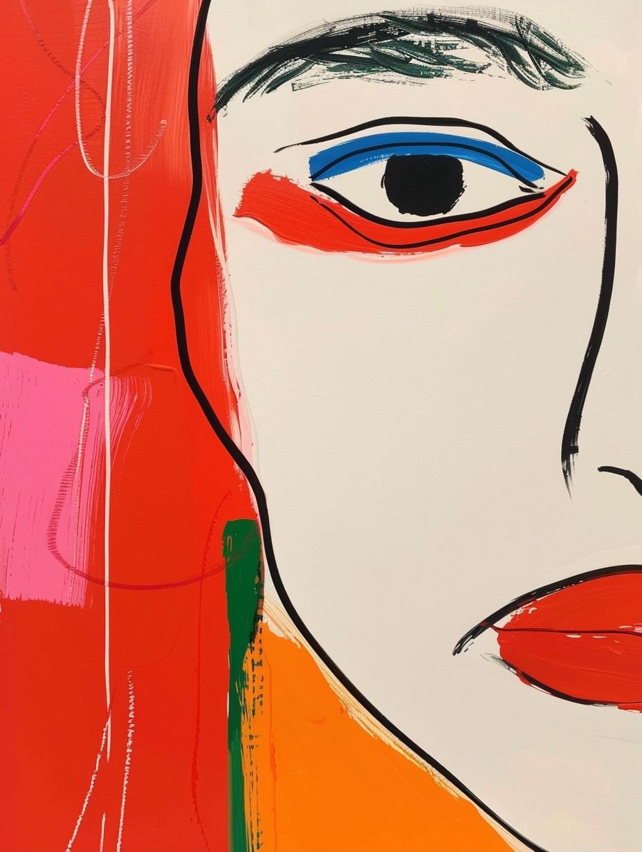 Abstract Minimalist Facial Line Art - Image 1