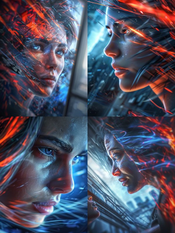 Neon Ethereal Digital Portraits