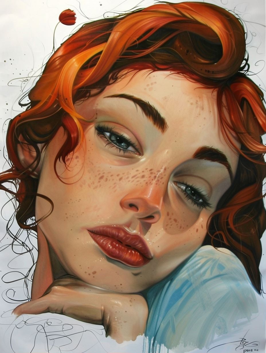 Ethereal Gaze with Sun-Kissed Freckles - Image 2