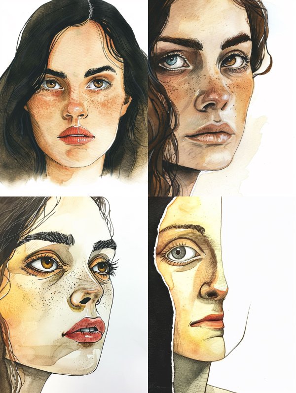 Faces of Freckles: A Study in Ink