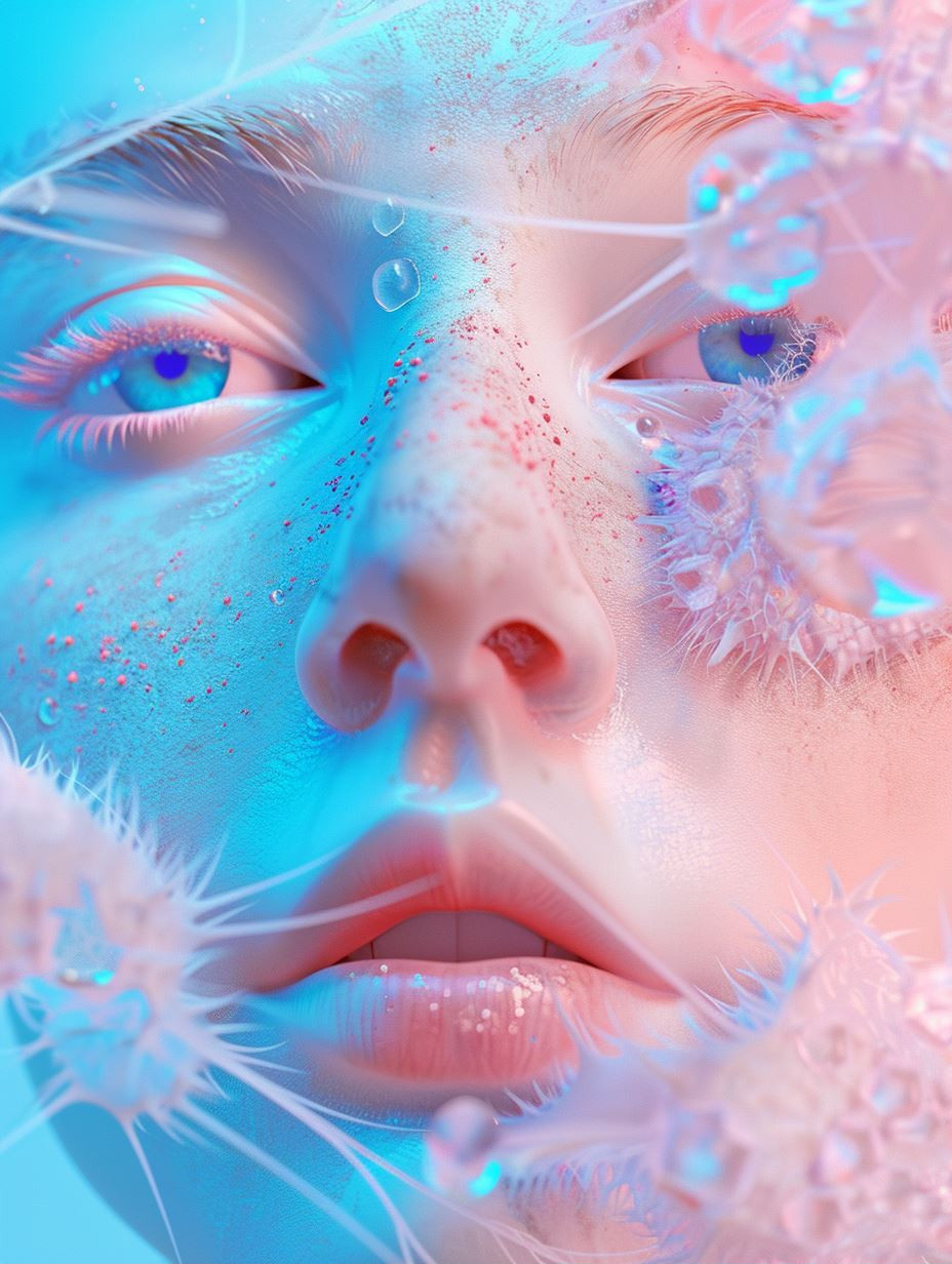 Neon Dreams: Ethereal Floral Portraits - Image 1
