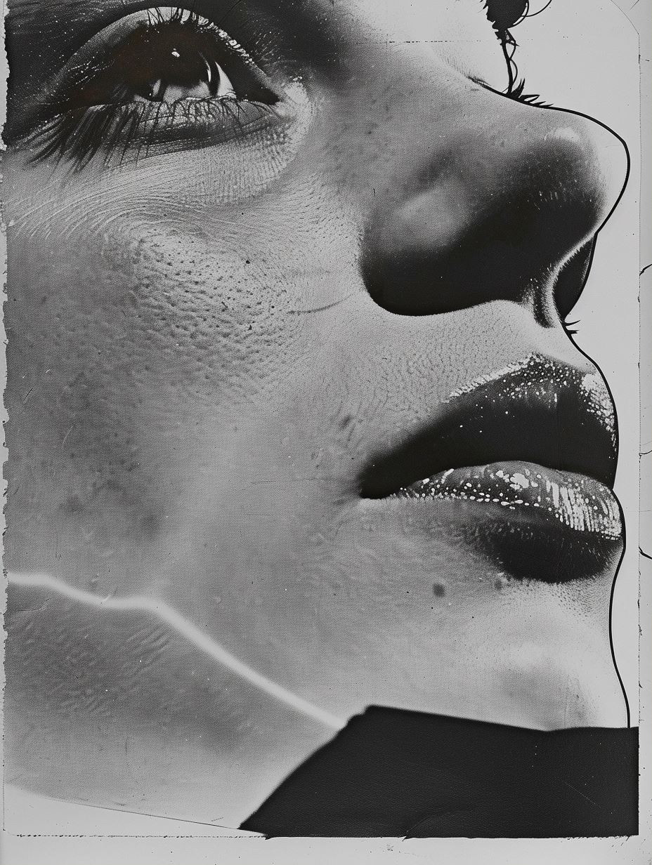 Fragmented Monochrome Floral Portraiture - Image 1