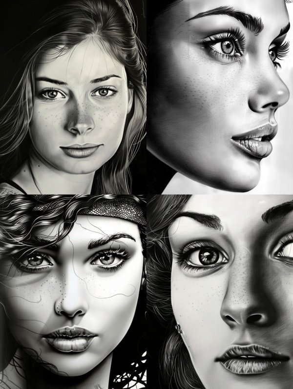 Ethereal Gazes in Monochrome