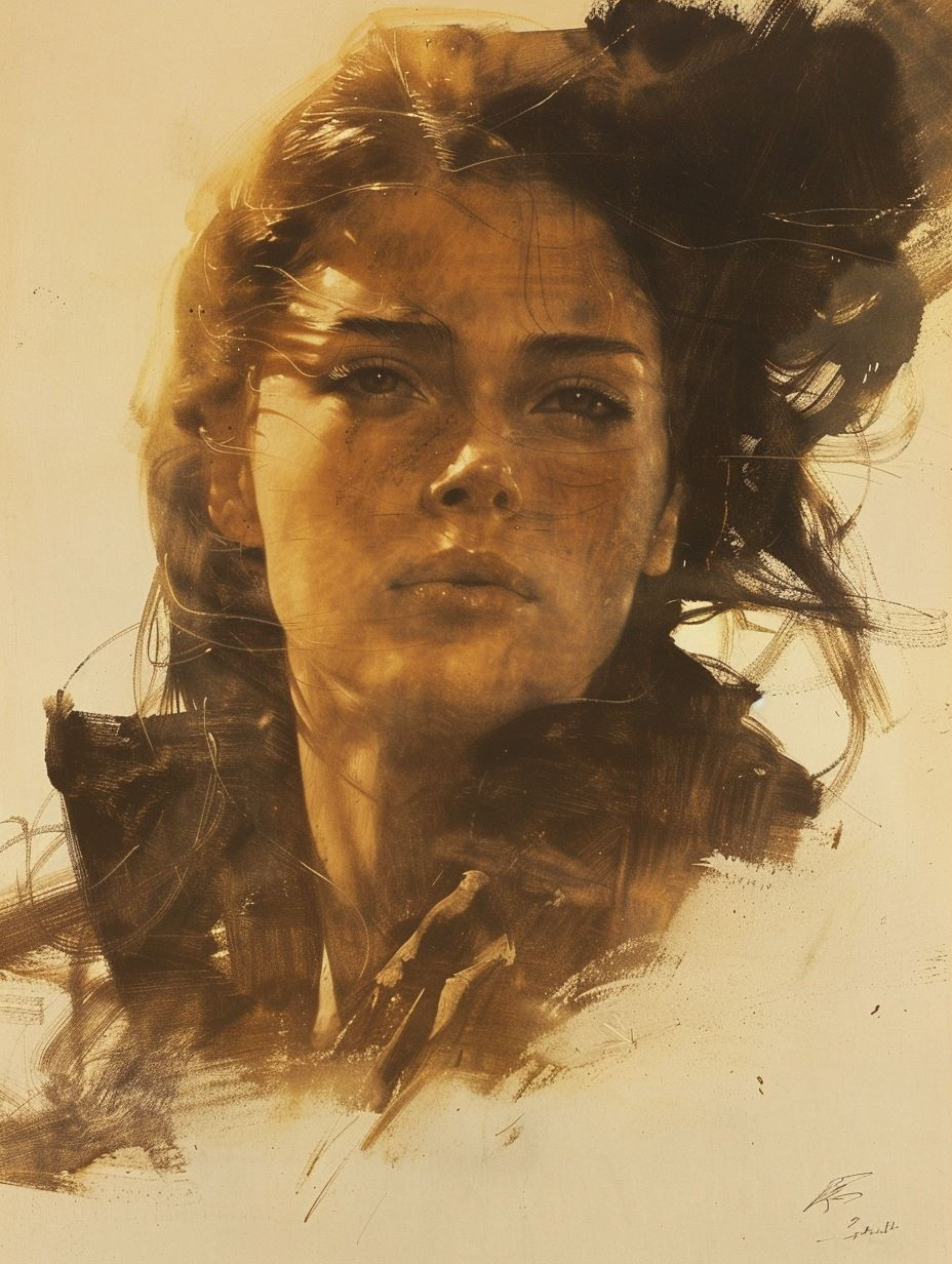 Golden Shadows Dramatic Portrait - Image 3