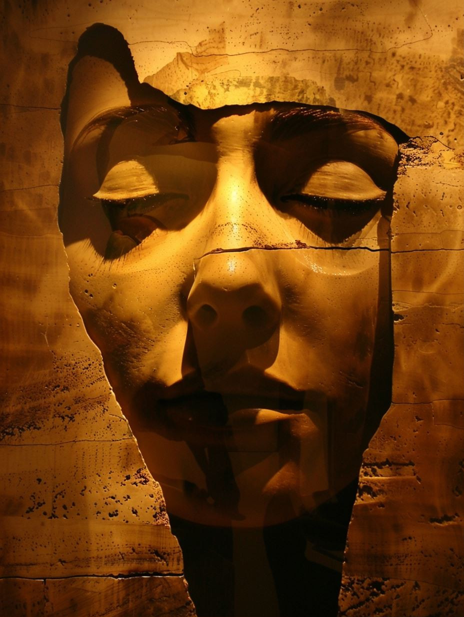 Golden Echoes of Ancient Faces - Image 1