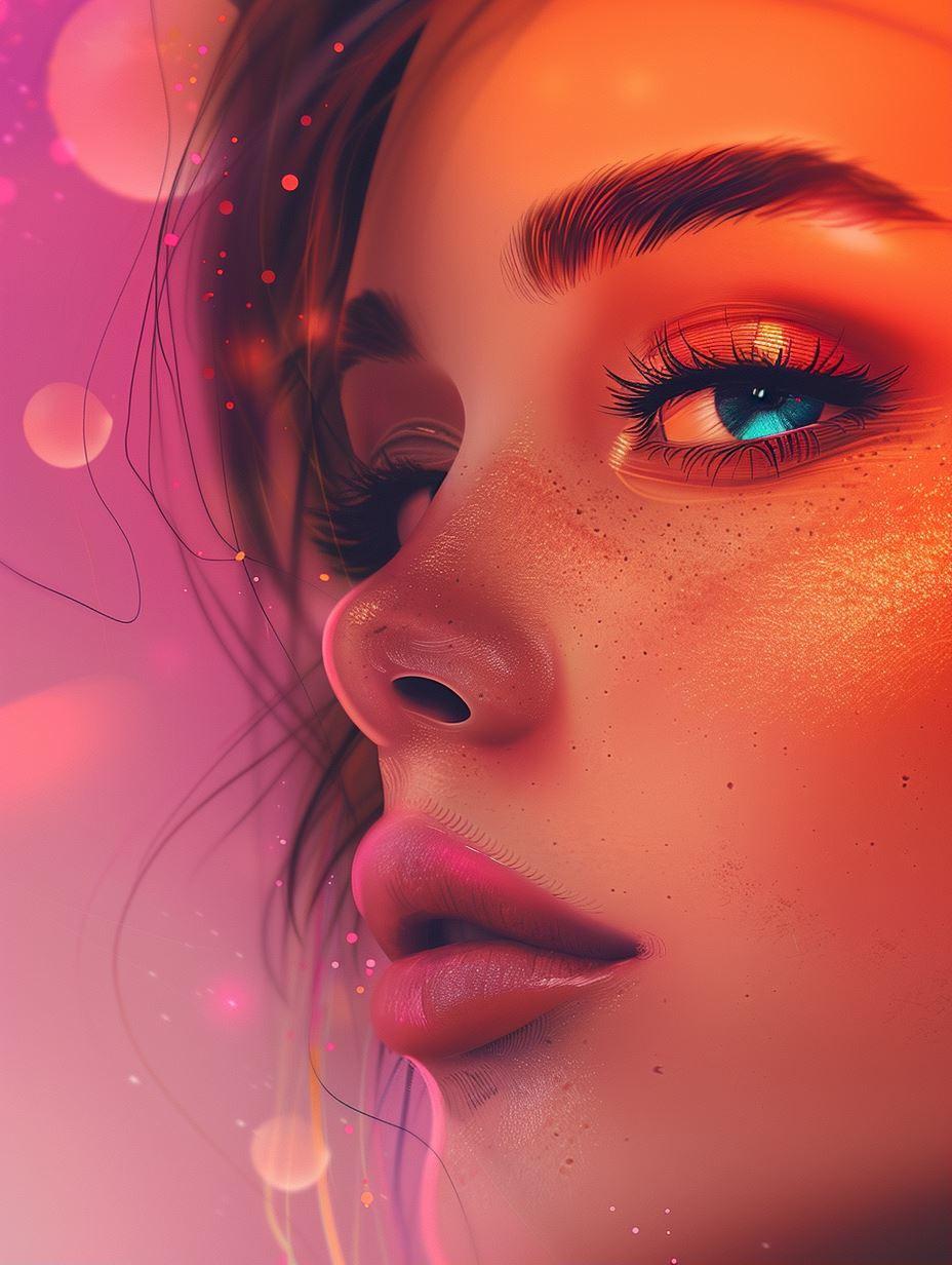 Neon Dreams: Ethereal Beauty Portraits - Image 1
