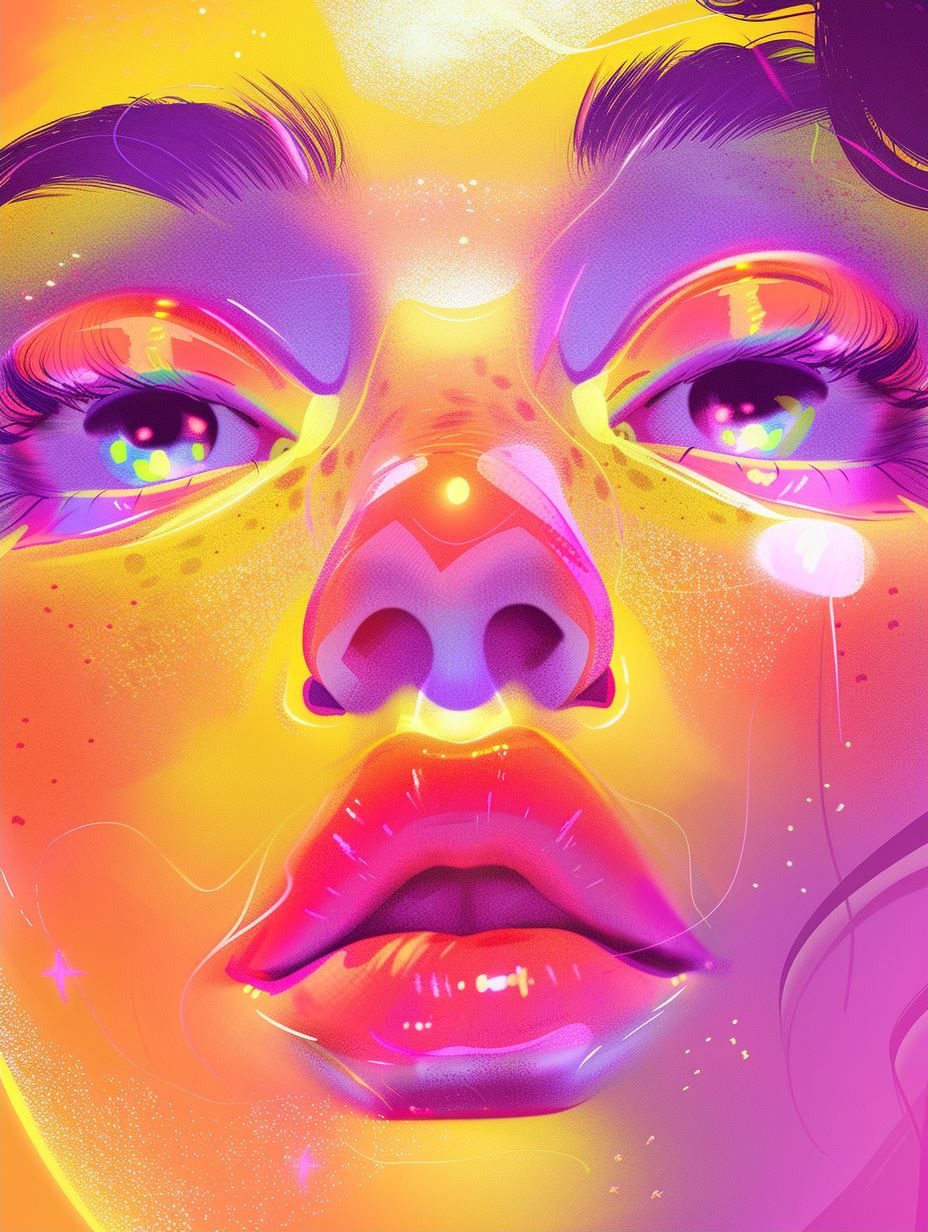 Neon Dreams: Digital Portrait Studies - Image 2