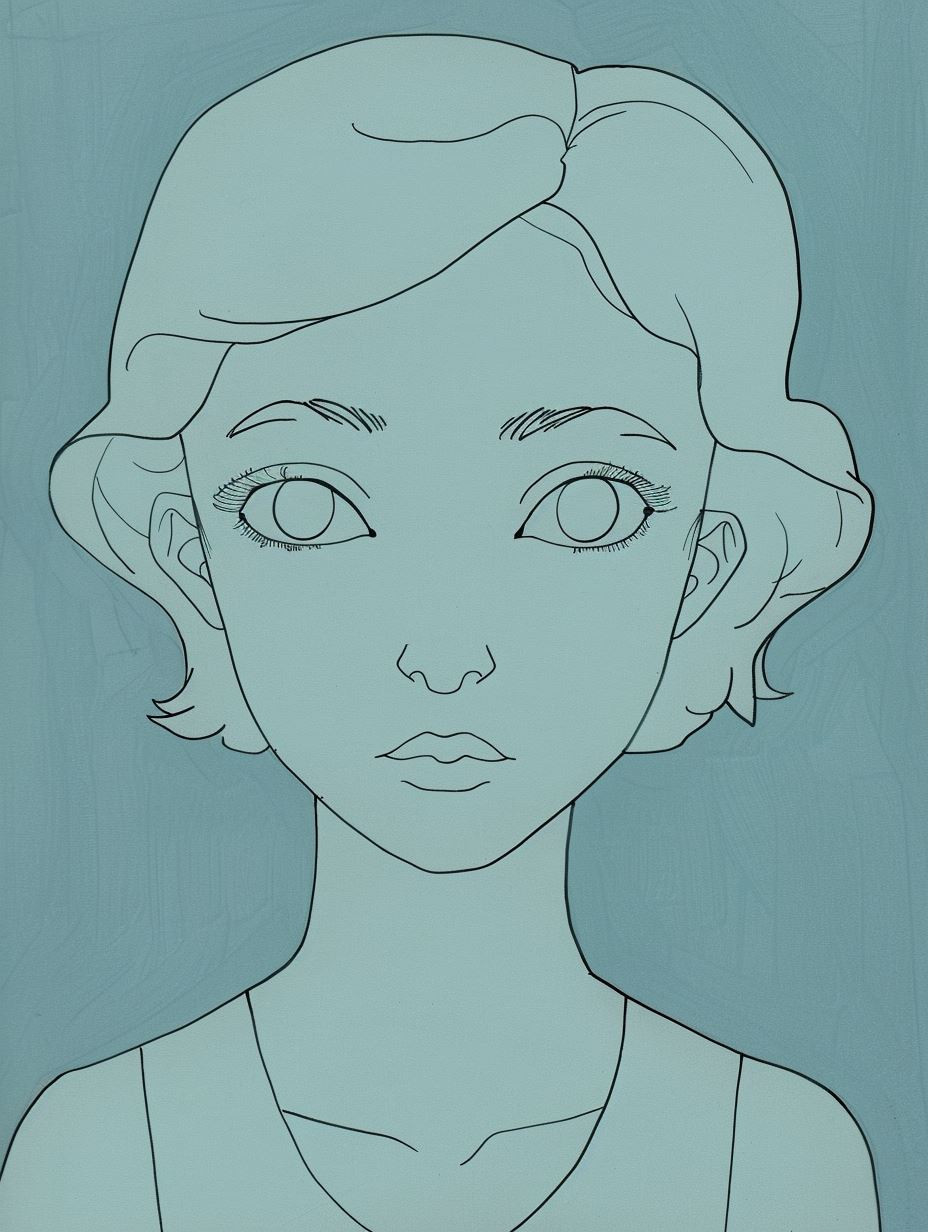 Ethereal Blue Character Concept Sketches - Image 1