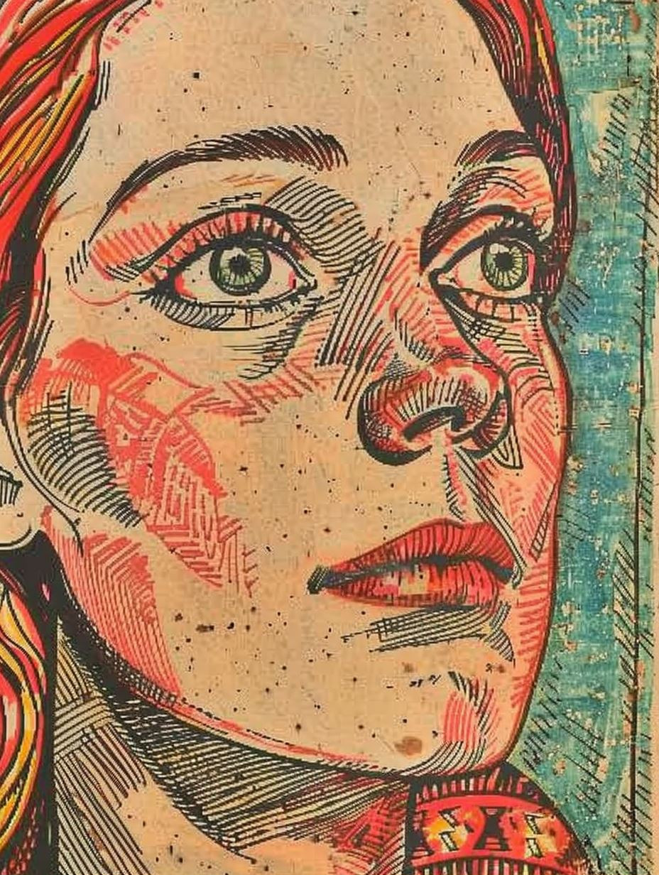 Abstract Mixed Media Portrait Study - Image 1