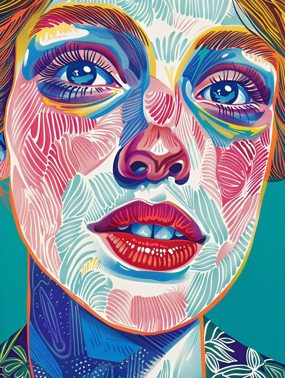 Vibrant Neon Prism Portrait - Image 4