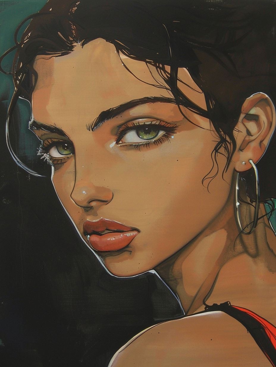 Ethereal Ink and Emerald Gaze - Image 4
